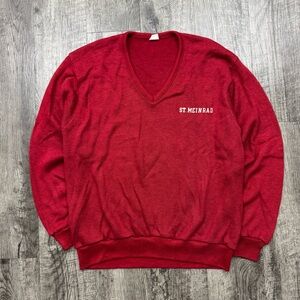 Vintage 80s Champion St. Meinrad V Neck Sweater